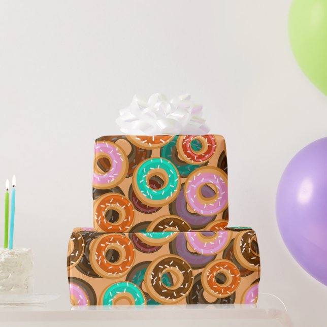 Doughnuts With Sprinkles Pattern  Wrapping Paper (Party Gifts)