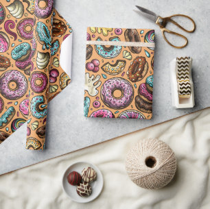 Doughnuts With Sprinkles Pattern Wrapping Paper