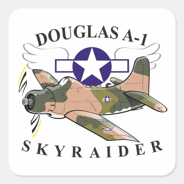 douglas a-1 skyraider square sticker (Front)