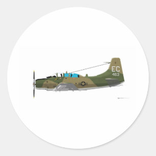 Douglas A-1E Skyraider Classic Round Sticker