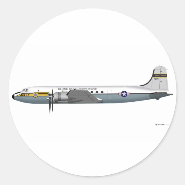 Douglas C-54 Skymaster Classic Round Sticker (Front)