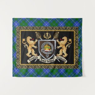 Douglas Clan Badge & Motto w/Lions Tapestry