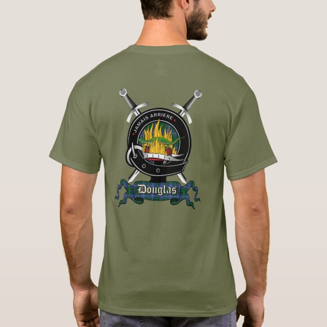Douglas Clan Badge & Swords T-Shirt (Back)