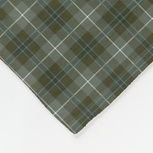 Douglas Clan Loden Green Reproduction Tartan Fleece Blanket