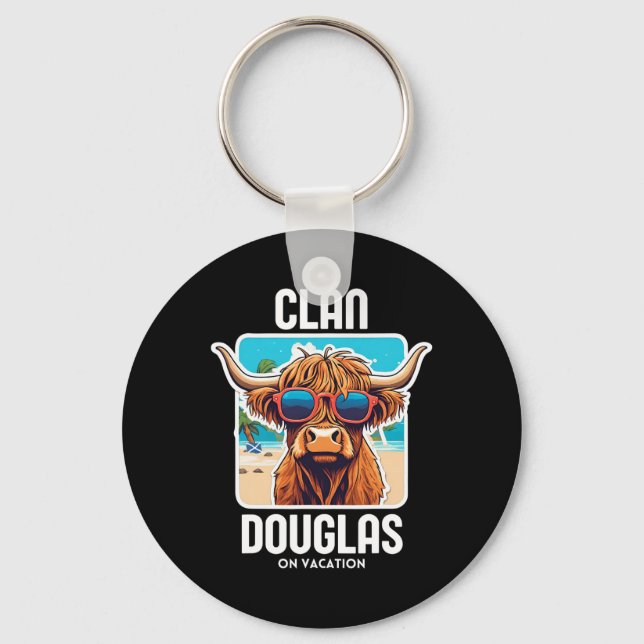 Douglas Clan Vacation Scottish Family Name Party  Key Ring (Front)