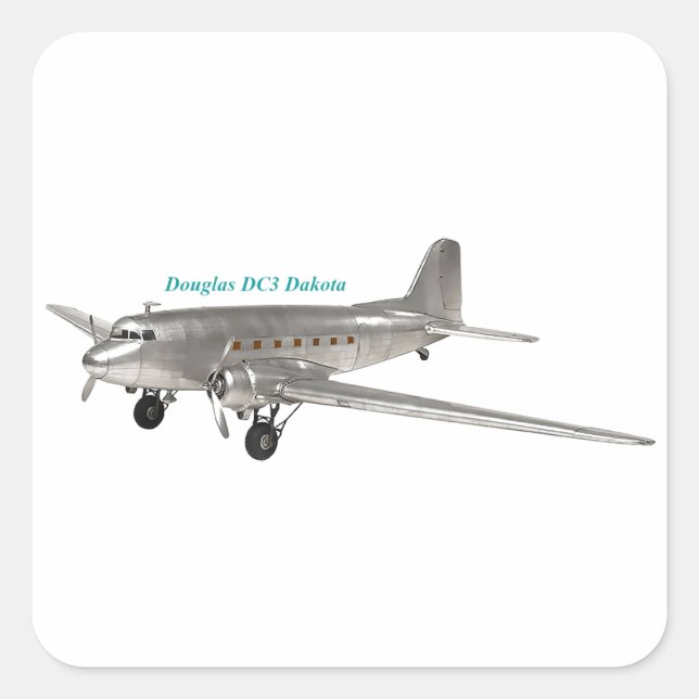 Douglas DC3 Dakota Square Sticker (Front)