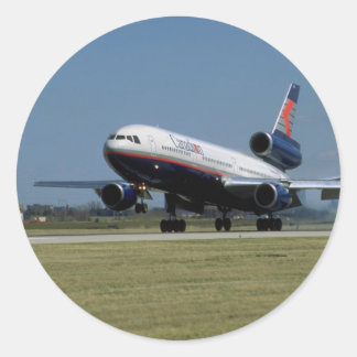 Douglas DC-10 on take-off Classic Round Sticker