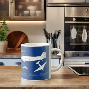 Douglas DC-3 - Aeroplane Blueprint Drawing Plan AB Coffee Mug