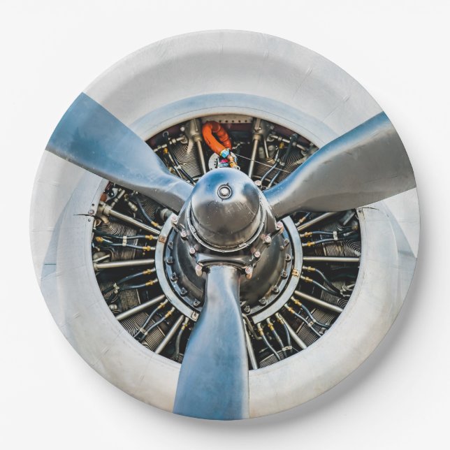 Douglas DC-3 Aircraft. Propeller Paper Plate (Front)