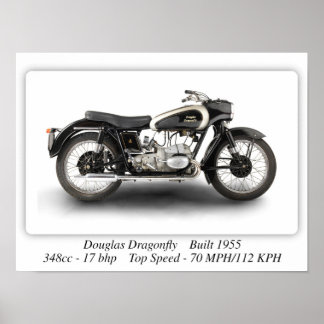 Douglas Dragonfly Motorcycle - A3 Poster
