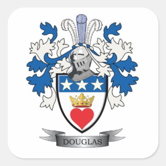 Douglas Family Crest Coat of Arms Square Sticker
