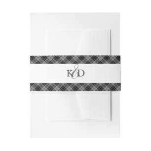 Douglas Grey Clan Tartan Scottish Plaid Invitation Belly Band