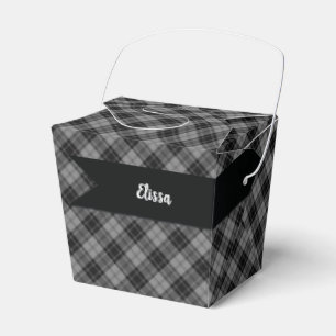 Douglas Grey Scottish Tartan Plaid Pattern Favour Box