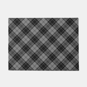 Douglas Grey Tartain Plaid Black Grey Doormat