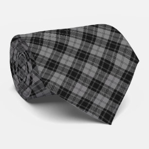Douglas Grey Tartain Plaid Black Grey Tie