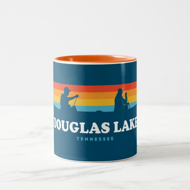 Douglas Lake Tennessee Canoe Two-Tone Coffee Mug (Center)