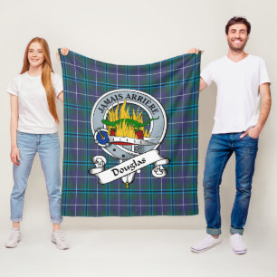 Douglas Modern Clan Badge Tartan Plaid Fleece Blanket