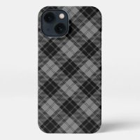 Douglas tartan black grey plaid