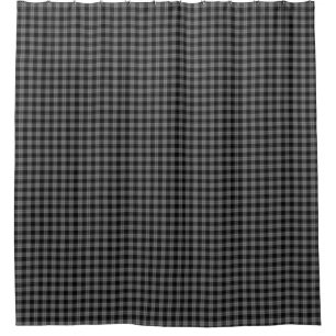 Douglas tartan black grey plaid shower curtain