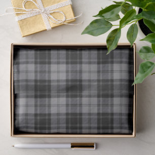 Douglas tartan black grey plaid tissue paper