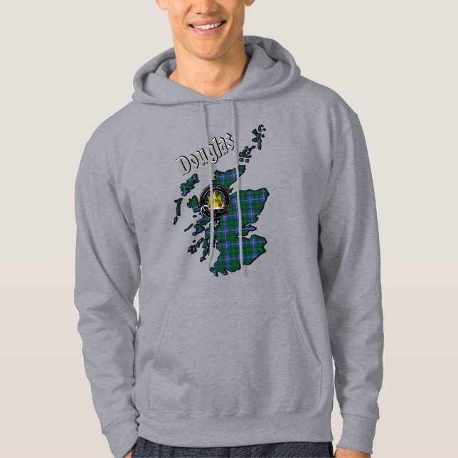 Douglas Tartan Map & Badge Hoodie (Front)