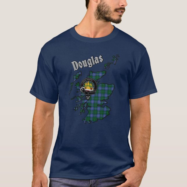 Douglas Tartan Map & Badge T-Shirt (Front)