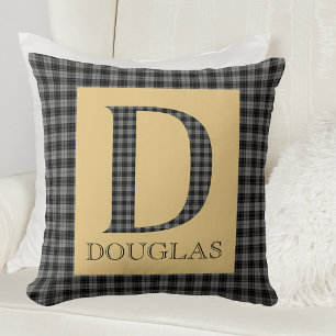 Douglas Tartan Monogram D  Cushion