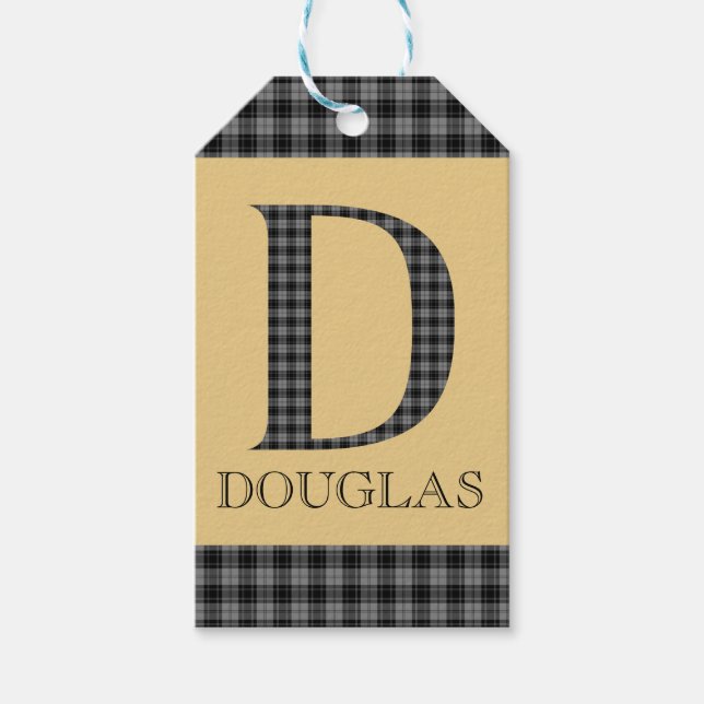 Douglas Tartan Monogram D  Gift Tags (Front)