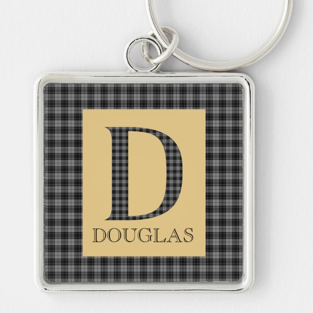 Douglas Tartan Monogram D  Key Ring (Front)