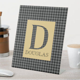 Douglas Tartan Monogram D  Pedestal Sign