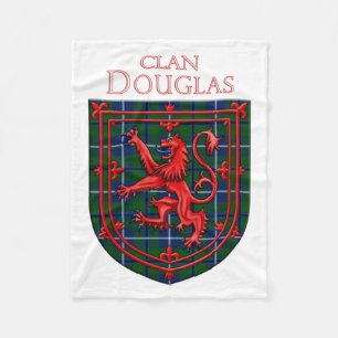 Douglas Tartan Scottish Plaid Lion Rampant Fleece Blanket