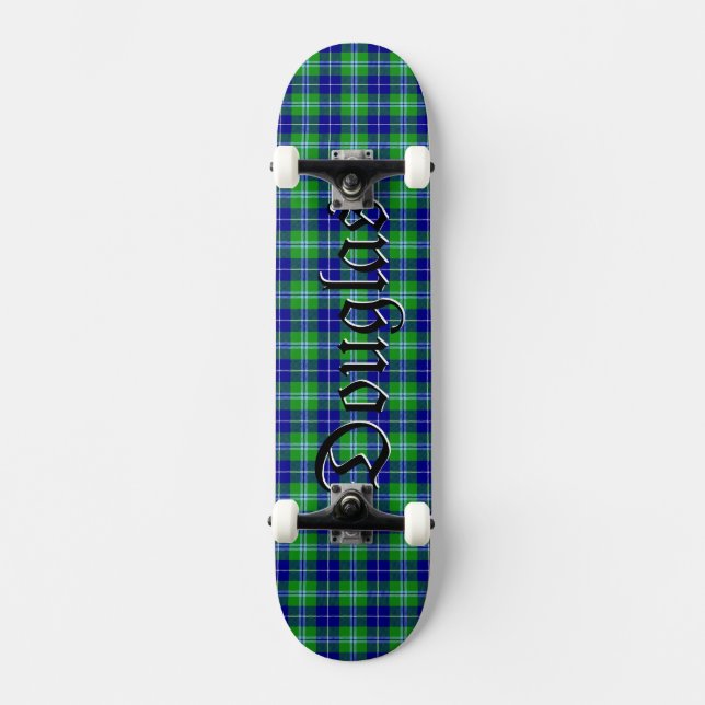 Douglas Tartan Scottish Plaid Pattern Skateboard (Front)