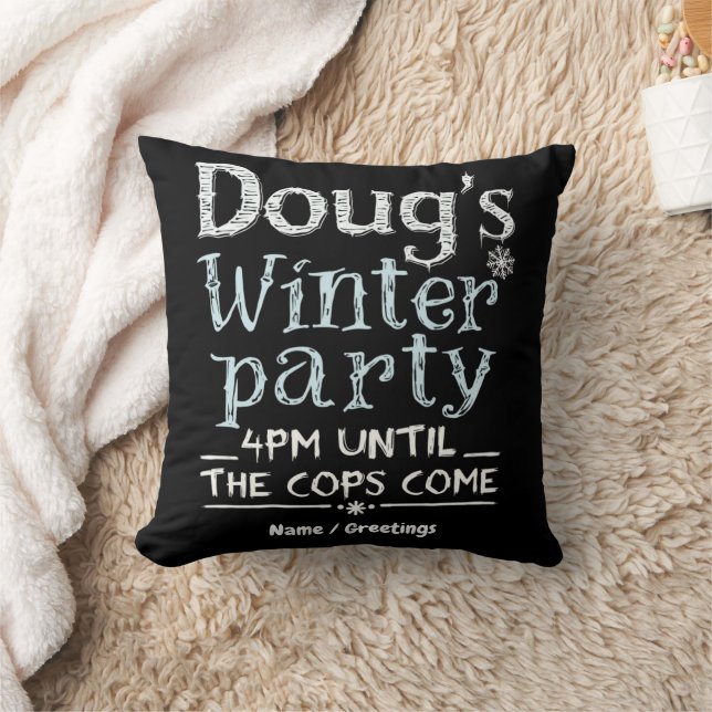 Doug's Winter Party, February 15, 4PM Funny  Cushion (Blanket)