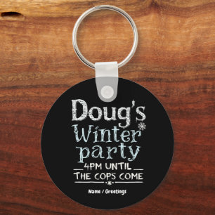Doug's Winter Party, February 15, 4PM Funny  Key Ring