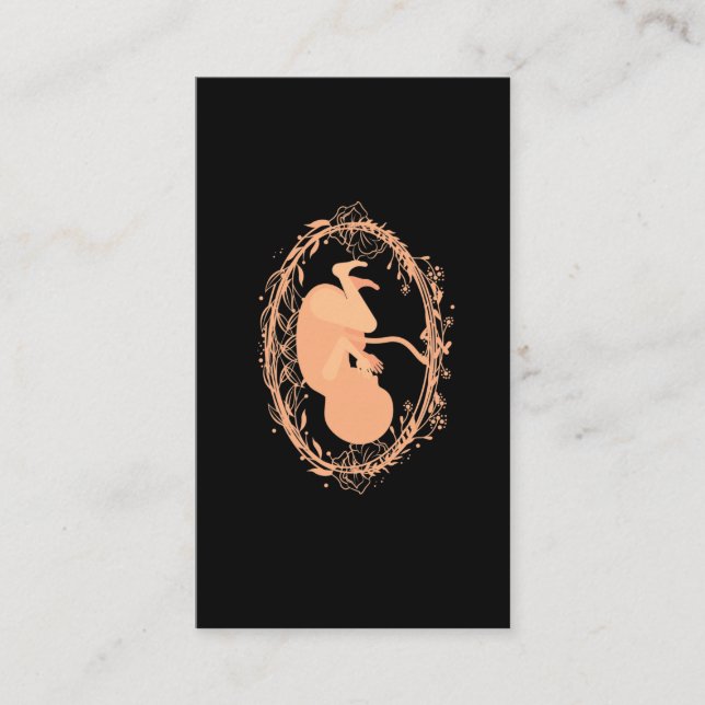 Doula Baby Pregnant Floral Doula Midwife Birth Business Card (Front)