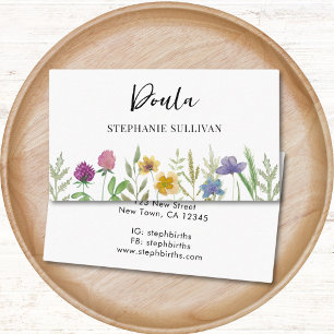 Doula Birth Coach Floral Business Card
