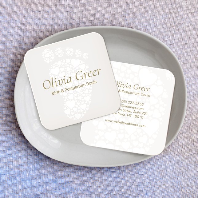  Doula Birth Coach Midwife Infant Foot Square Business Card (Creator Uploaded)