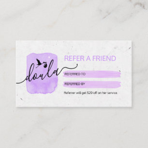 Doula Birth Coach REFER A FRIEND Business Card
