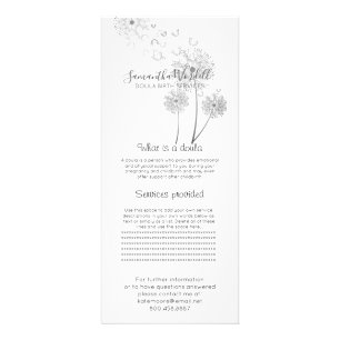 Doula Birth Midwife Illustrated Flowers Rack Card