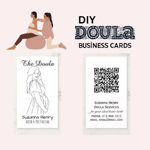 Doula Birth Postpartum Pregnant Whimsical Business Card