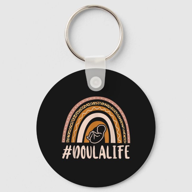 Doula Birth Worker Rainbow Doulalife Key Ring (Front)
