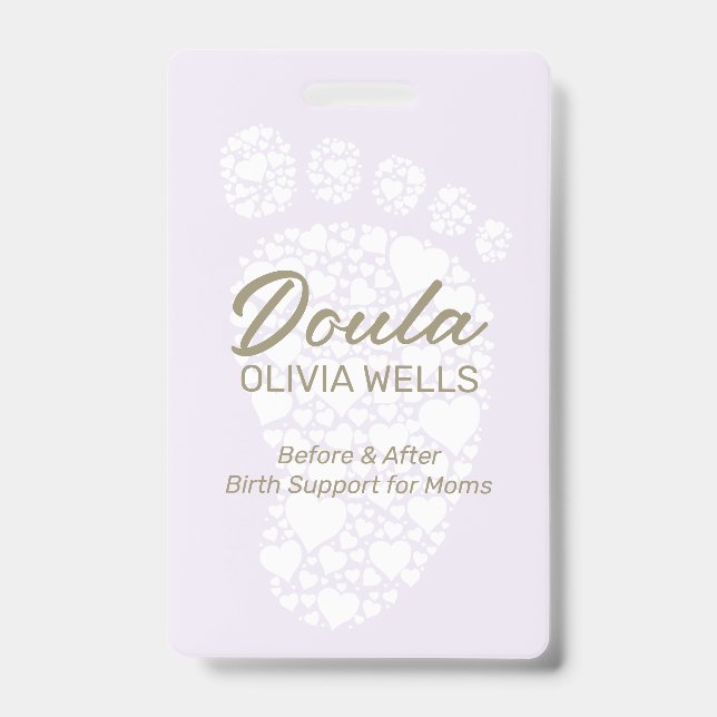 Doula Birthing | Postpartum Coach Baby Foot ID Badge (Front)