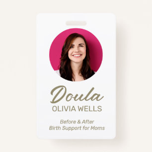 Doula Birthing Postpartum Coach Photo ID Badge
