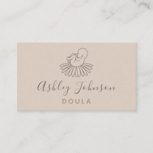 Doula Midwife Birth Coach Elegant Boho Floral Baby Business Card