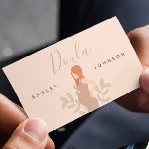 Doula Midwife Birth Coach Neutral Pastel Pregnancy Business Card
