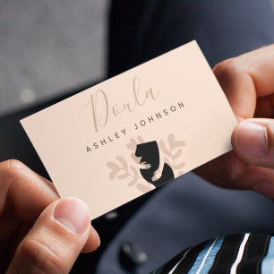 Doula Midwife Birth Coach Pregnant Lady Earth Tone Business Card