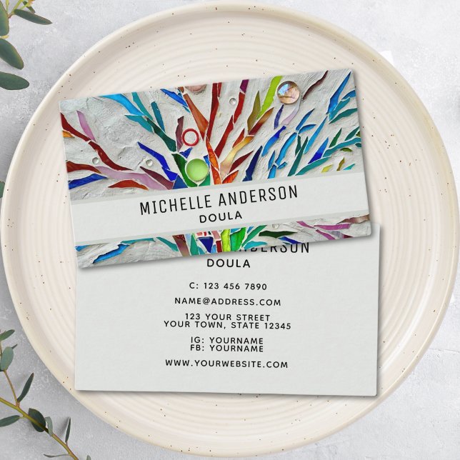 Doula Midwife Birthing Coach Colourful Business Card (Creator Uploaded)