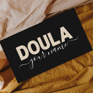 Doula Midwife Neutral Beige Pastel Brown Minimal Business Card