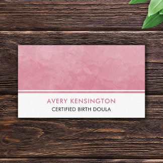 Doula Midwife Nurse Birth Coach Pink Watercolor Business Card