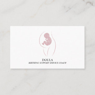 Doula Pregnancy Nurse Midwife Birth Coach Glitter Business Card